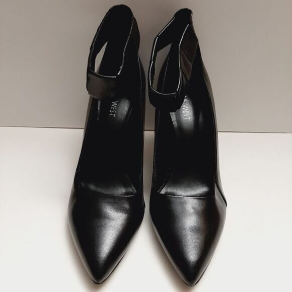 NINE WEST PrepSchool Ankle Strap Pointy Toe High Heel Pumps Black Sz 8.5 M - Picture 5 of 16